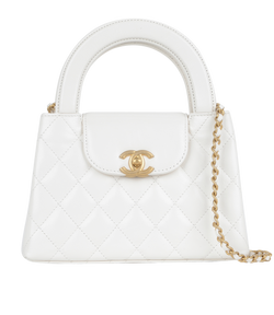 Mini Shopping Bag, Calfskin, White, N0HPJL2E (2021/25), DB/B, 3*
